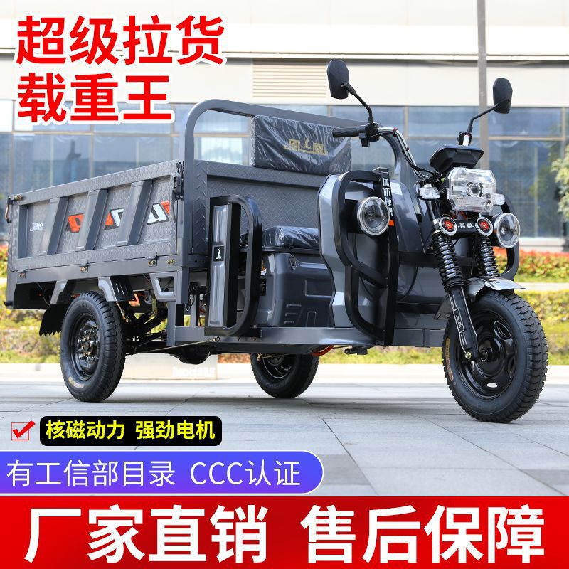 新款电动三轮车拉货载重王大货箱货车快递农用摆摊电瓶车国标上牌
