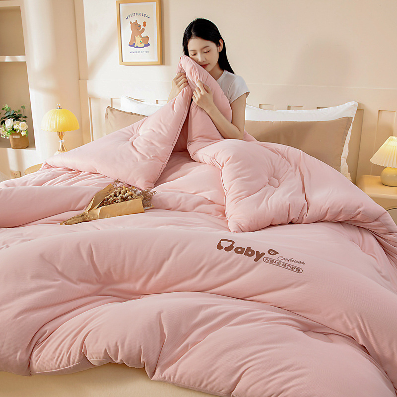 Class a Baby Velvet Skin Quilt, Winter Quilt, Quilt Core, Spring & Fall Quilt, Thickeneded Winter Quilt, Skin-Friendly and Comfortable Naked Sleeping Quilt