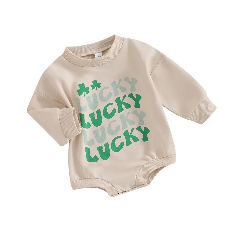 St. Patrick Cute Shamrock Letter Polyester Jumpsuits display picture 2