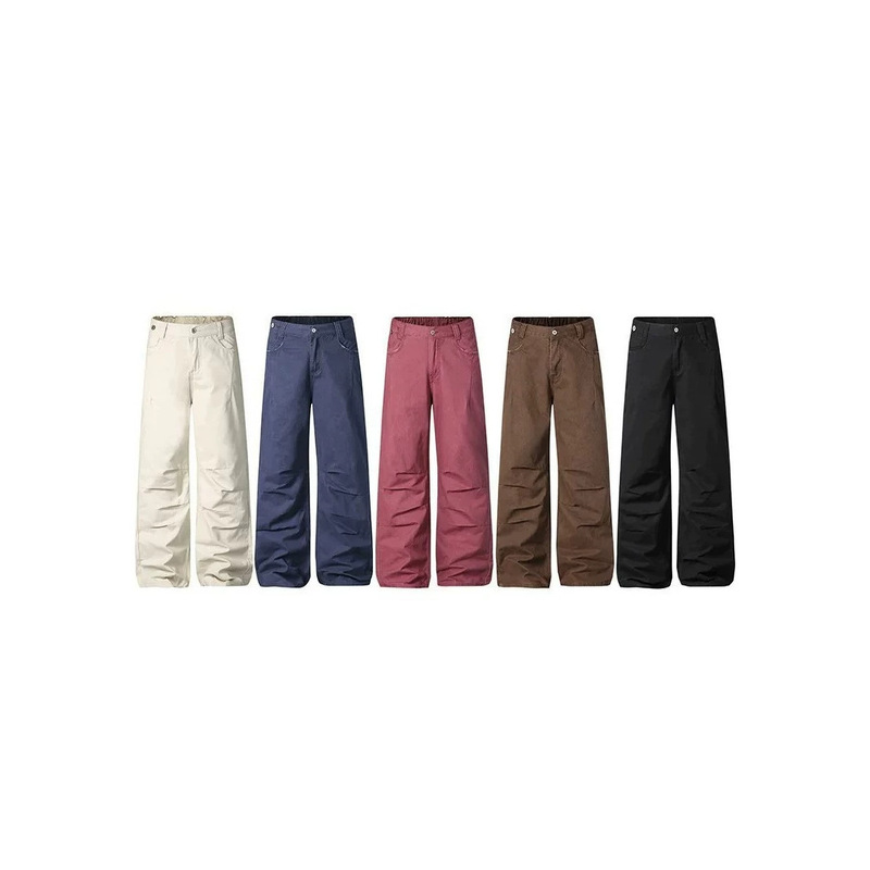 Cleanfit American-style straight-leg pleated jeans for men, high-end loose-fitting slightly flared pants, pure cotton lumberjack work pants Cleanfit American-style straight-leg pleated jeans for men, high-end loose-fitting slightly flared pants, pure cotton lumberjack work pants