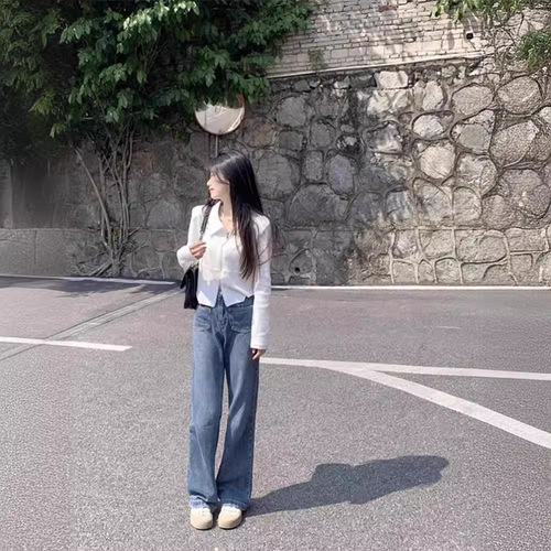 Design Double Zipper Lapel Long Sleeve T-Shirt Women's Spring and Autumn New Pure Desire Style Slimming Short Style Girl's Top