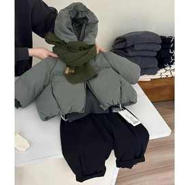 儿童韩版套装新款冬装2025男童棉服冬季加厚宝宝保暖连帽外套棉衣