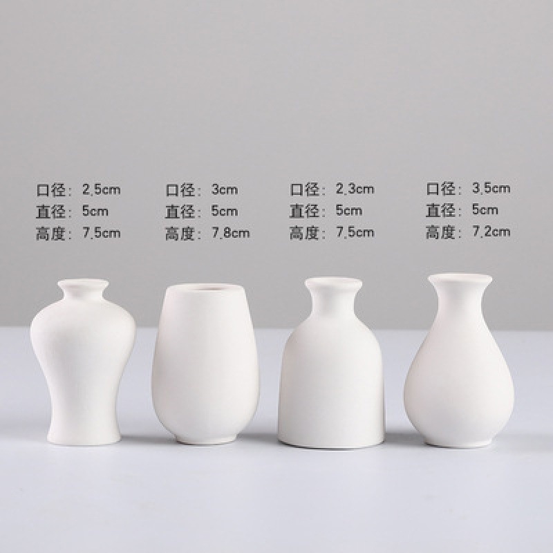 Material en blanco Arte para padres e hijos Cerámica de bricolaje no quemada Pintura hecha a mano Yeso hecho de jarrón blanco para niños pequeños
