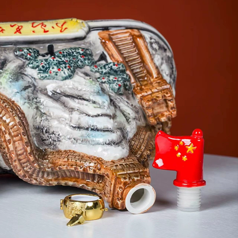 2.5kg украшений, декоративная гостиная, керамическая бутылка для вина в форме Великой стены, 2.5kg упаковки, подарочная упаковка для дома, герметичная банка для вина