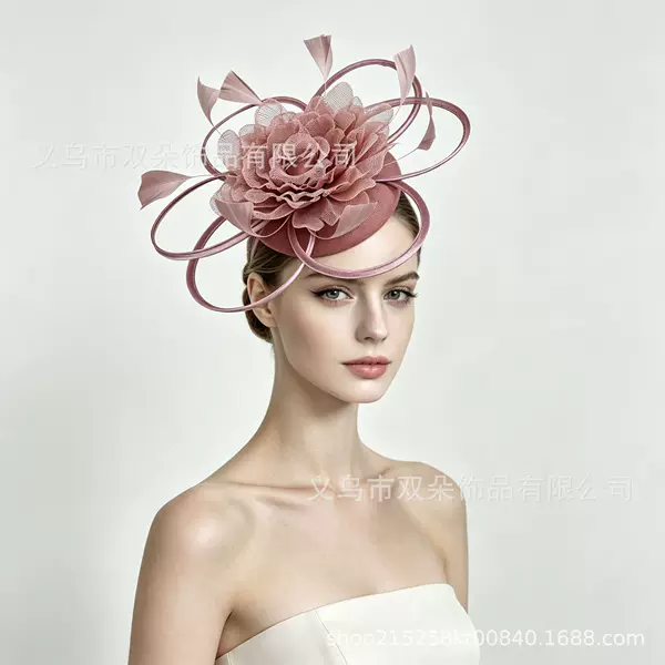 Amazon's new vintage faux linen floral bridal mesh headpiece with feathers, tulle headband, hairpin, and small hat accessory