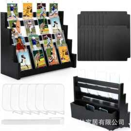 跨境木质球星卡收纳架桌面游戏交易卡明星卡片展示架阶梯式拼豆架