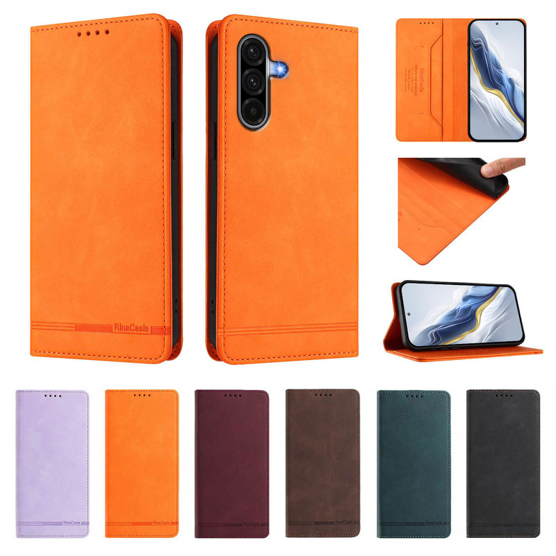 Suitable for Itel S26 Ultra Pure Color Strong Magnetic Anti-Theft Leather Case All-Inclusive Anti-Fall A58 Lite Protective Case