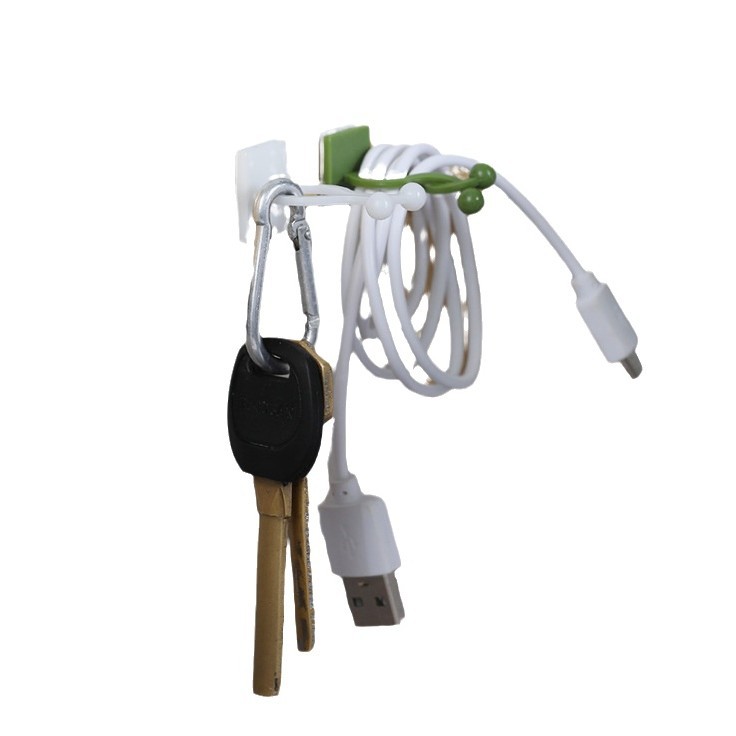 Titular de rábano verde Pared de escalada flor planta verde hierba verde hogar hebilla anillo rama verde que forma el gancho 10 Pack