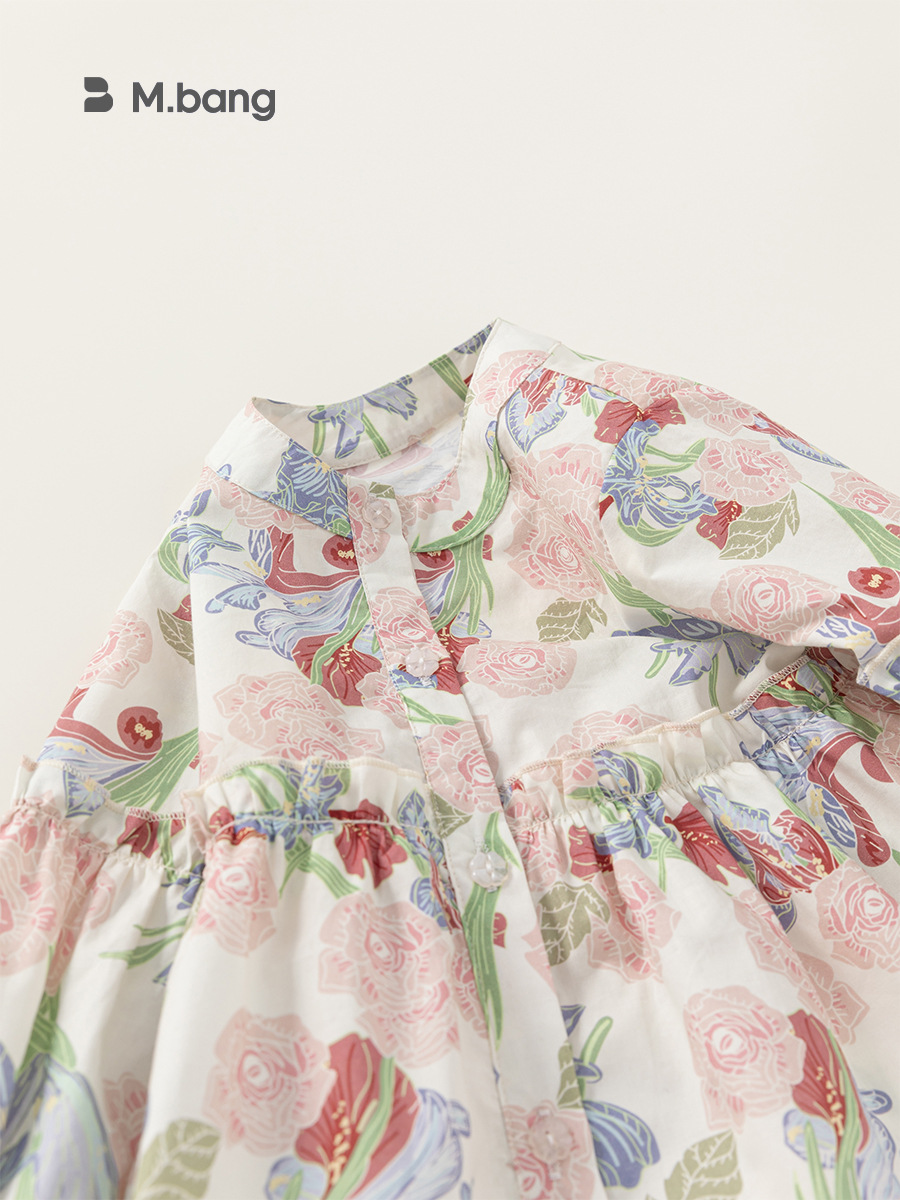 Yoobao ropa infantil primavera camisa de flores de niña 2025 nuevo estilo de ropa de manga larga para niños camisa de muñeca de bebé