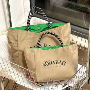 Japanese capacious linen bag for mother and baby, internet celebrity
