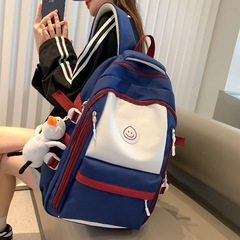 学生スクールバッグ 2025 新しい小さな新鮮な甘いコントラストカラーバックパック女性のトレンディなカジュアル大容量バックパック女性