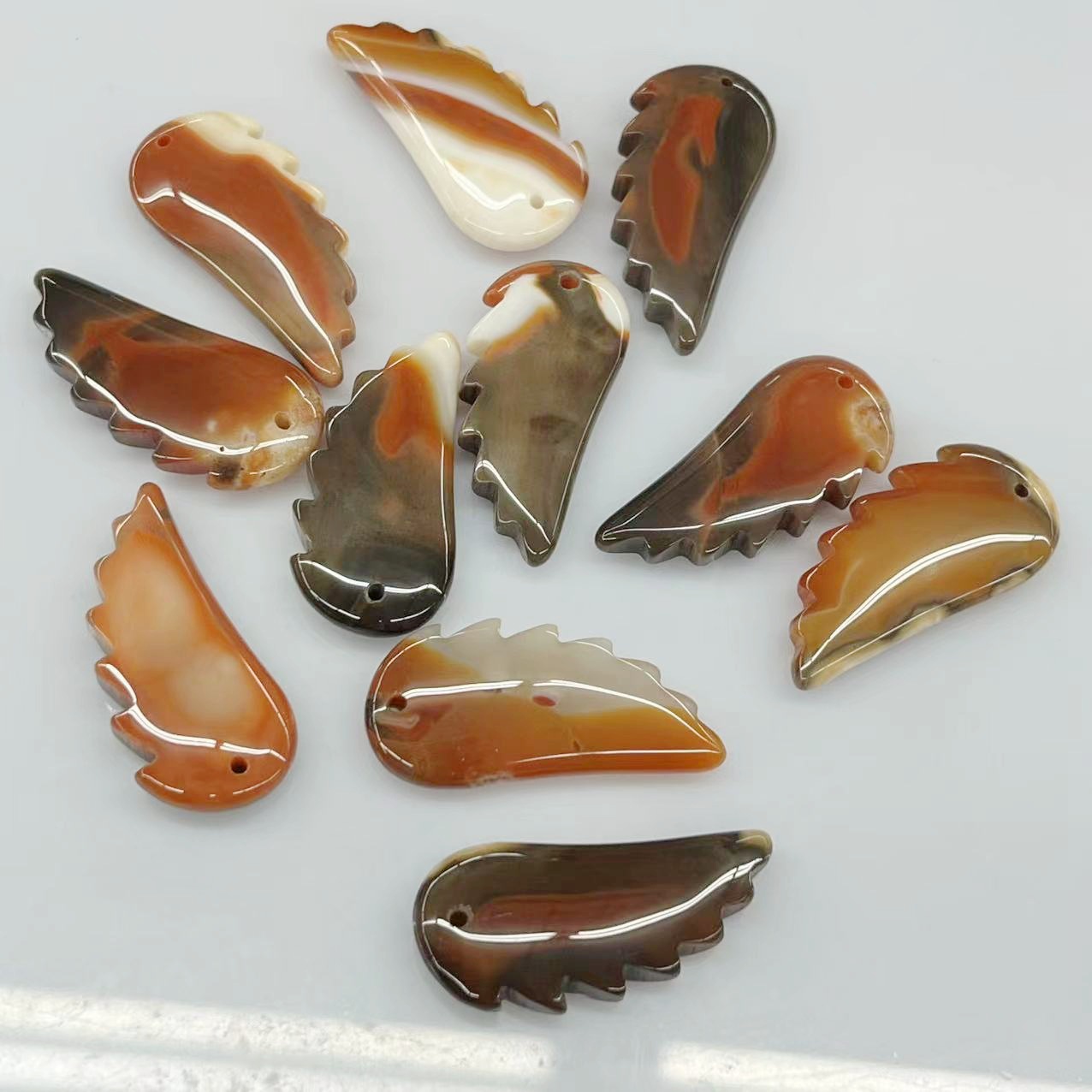 Brown agate organic angel wings