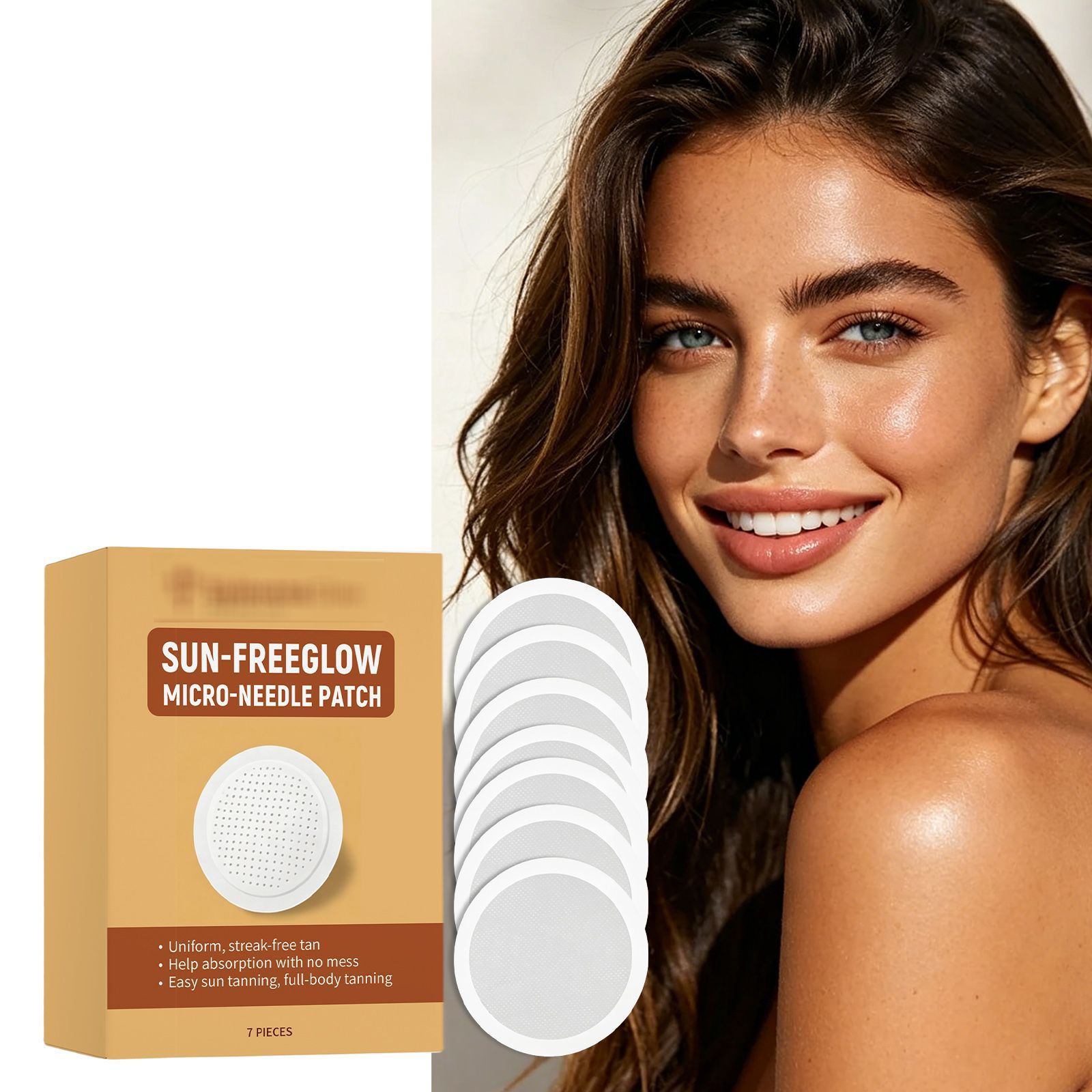 Sunless Tanning Patches for Summer Outdoor Use, Skin-Friendly, Breathable, Comfortable, Healthy, Bronze-Colored, Gentle and Convenient Care Patches
