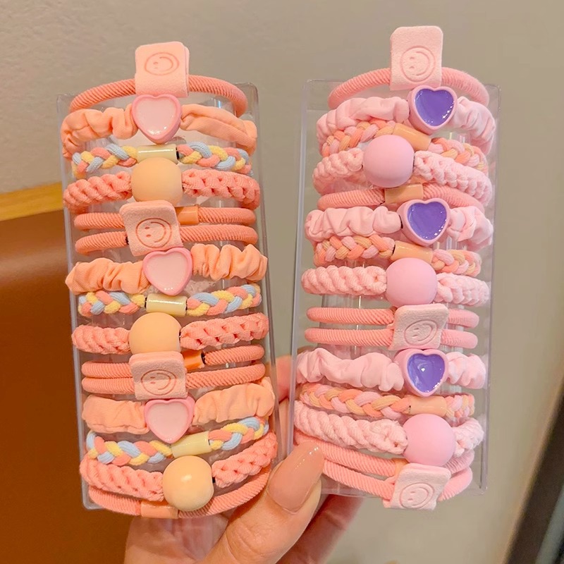 Banda de goma de la cuerda del pelo colorido de los niños banda de pelo femenino de la muchacha Linda pelo no-daño alta cuerda de Pelo elástico banda de goma accesorios para el cabello