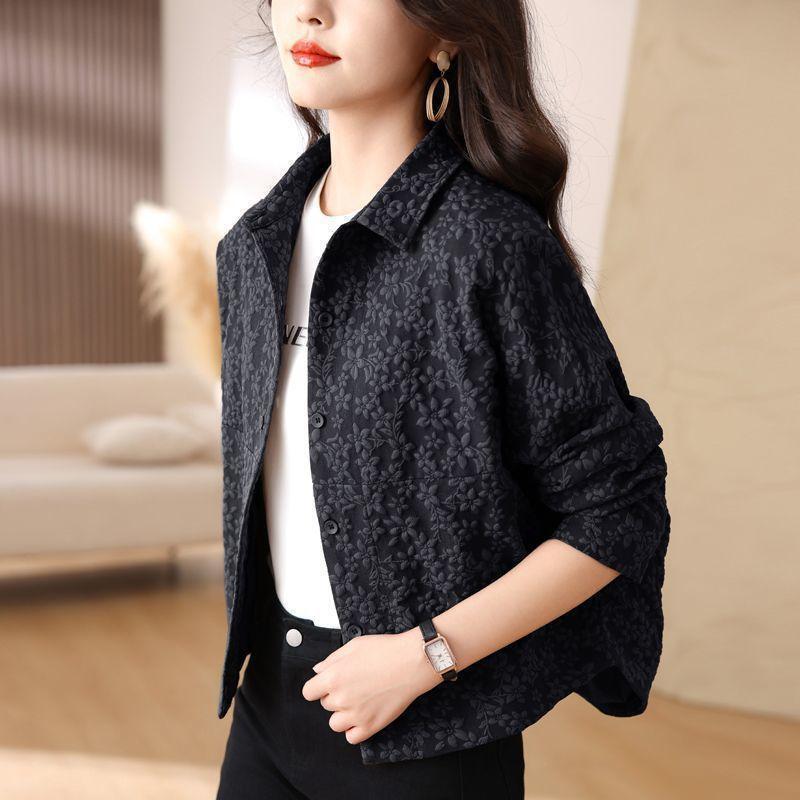短外套女2025春秋韩版新款中年妈妈小个子休闲棒球服夹克开衫上衣|undefined