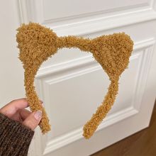 美拉德风毛绒猫耳朵发箍女秋冬洗脸压发头箍可爱儿童发卡网红头饰