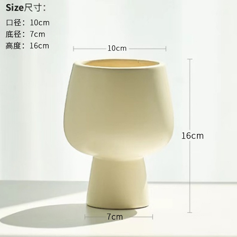 奶油风陶瓷花盆植物家用盆栽精致白色ins轻奢创意兰花多肉绿植盆|undefined