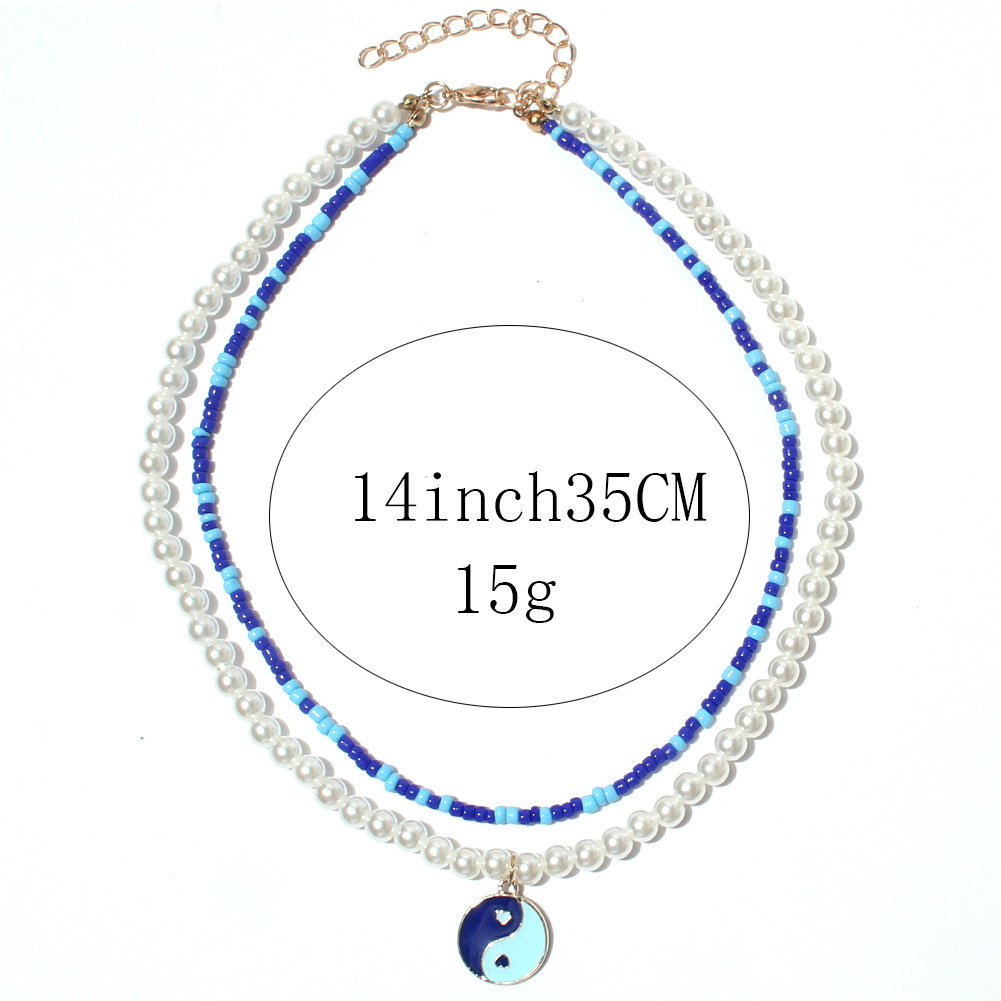 bohemia color miyuki beads pearl chain Tai Chi necklace wholesale nihaojewelry