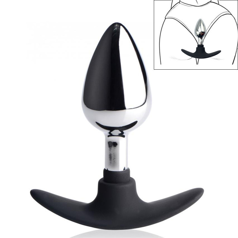 Metal Anchor-Shaped Silicone Base Anal Plug for Men and Women to Wear When Going Out, Anal Expansion Plug, Adult Sex Toy Metal Anchor-Shaped Silicone Base Anal Plug for Men and Women to Wear When Going Out, Anal Expansion Plug, Adult Sex Toy