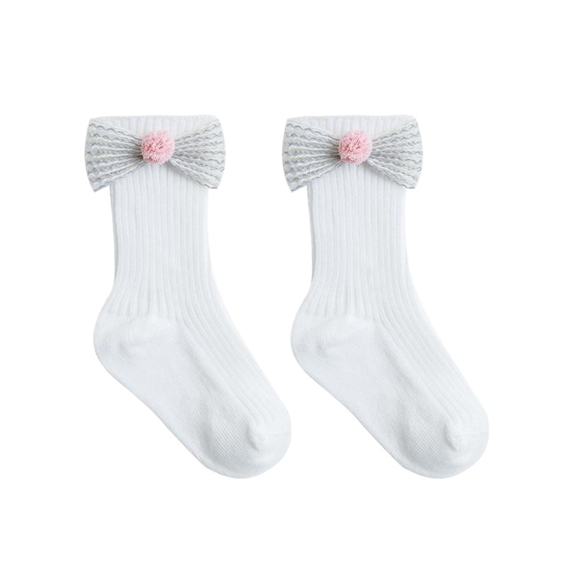 Calcetines para niños Primavera y otoño Nuevos calcetines de media pantorrilla de encaje para niñas calcetines de algodón con doble aguja de color sólido para bebés calcetines para bebés