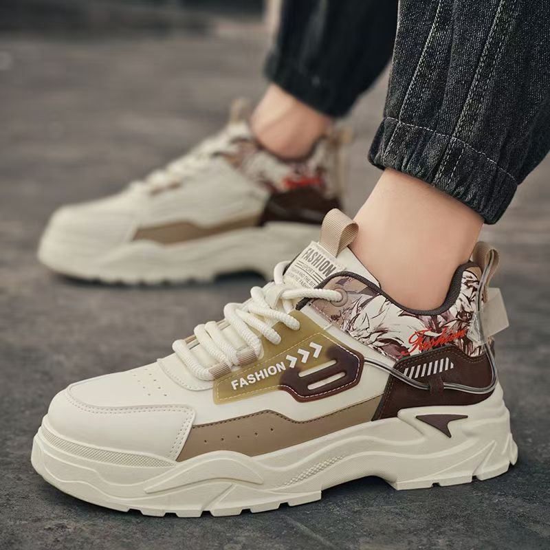 Zapatos de hombre 2026 primavera nuevo cuero transpirable zapatos de skate casuales juveniles zapatos de trabajo antideslizantes con suela gruesa