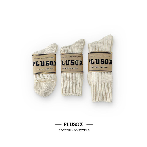 Plusox Men's and Women's Chinese-made Textured Rough Spring and Autumn Cooling Sandals Fashion Knit Retro Japanese Style Middle Calf Socks
