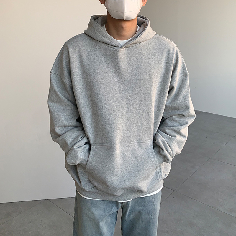 Russell Hooded Sweatshirt for Men, Simple Trendy Brand, Autumn and Winter Couple Long-Sleeve Gray Casual Cleanfit Men's Ins