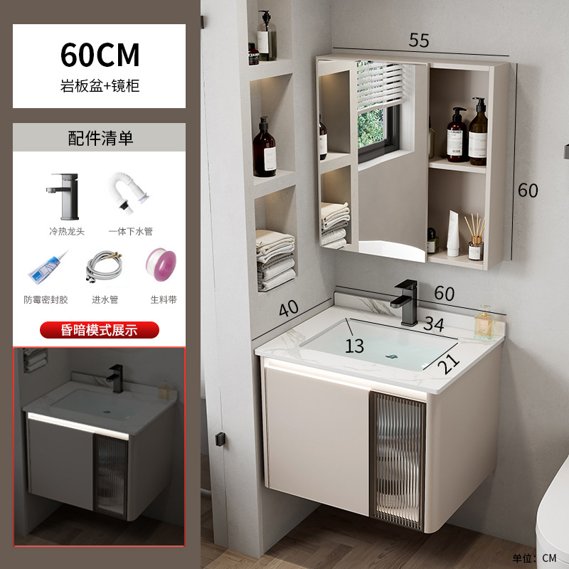 Espacio de aluminio cuarto de baño combinación Hotel Roca Placa de lavado integrado mesa de lavado baño lavabo cuenca transfronteriza