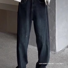 冬季新款男士加绒加厚复古时尚百搭水洗牛仔裤棉感显瘦休闲直筒裤