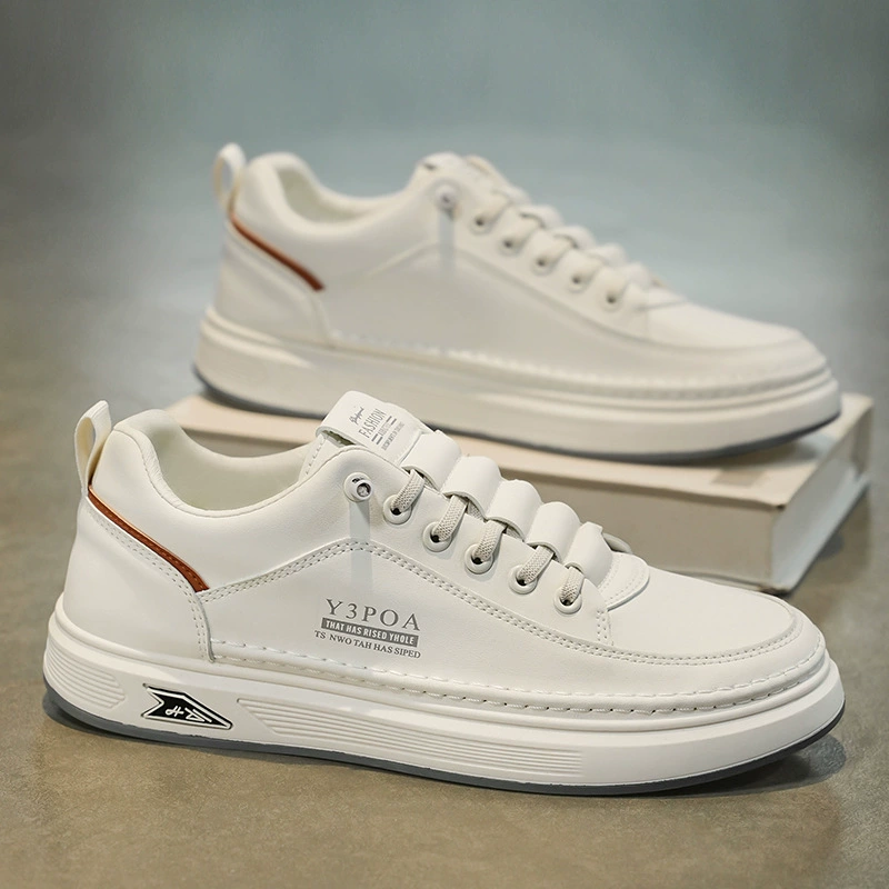 Весенняя мужская обувь новая дышащая маленькая белая обувь мужская модная дикая нескользкая одна педаль спортивная повседневная обувь