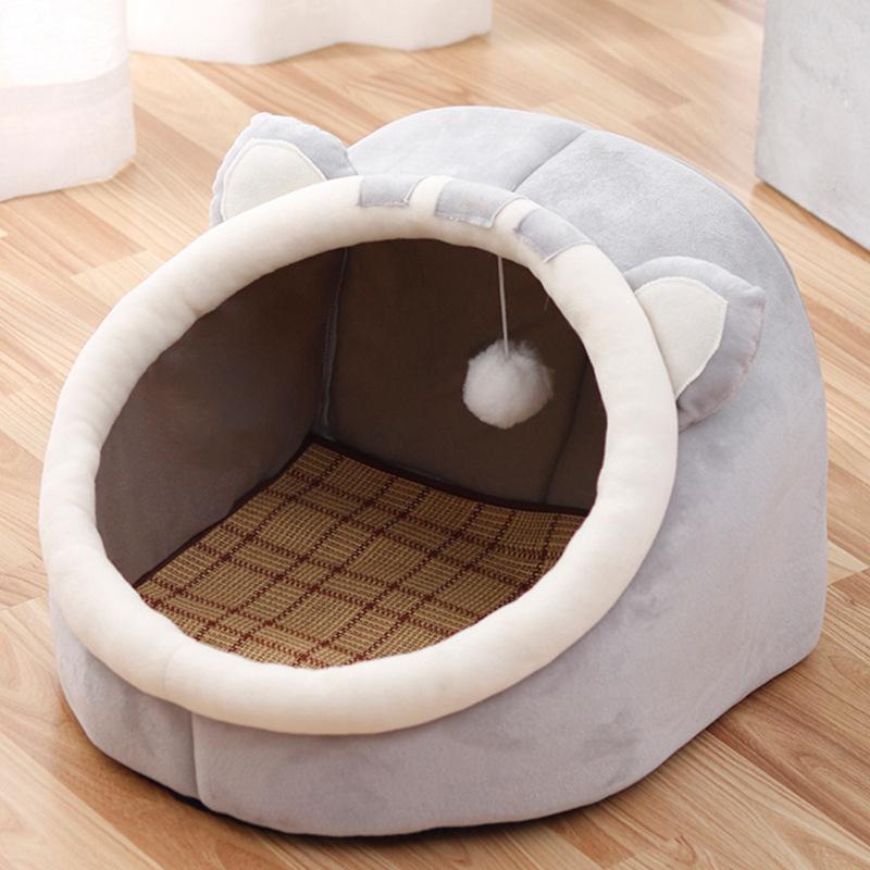 Invierno de invierno caliente cuatro estaciones general casa de gatos semicerrada cama para gatos casa de perros, productos de mascotas