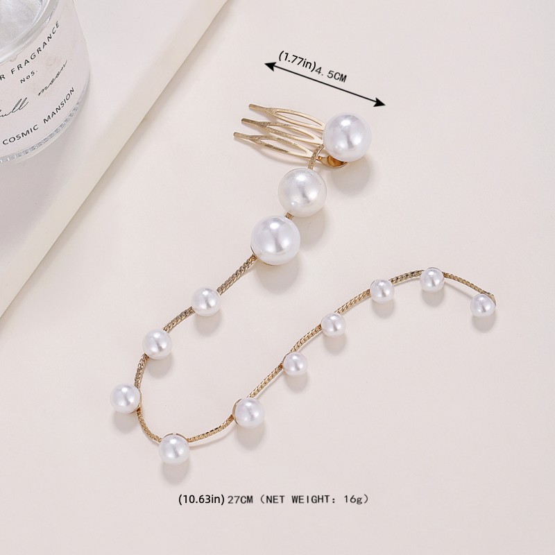 Femmes Mode Gland Alliage Placage Perles Artificielles Strass Pince À Cheveux display picture 4