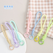 多色手机挂绳短款防丢手腕绳手工编织棉绳diy饰品配件钥匙扣挂饰