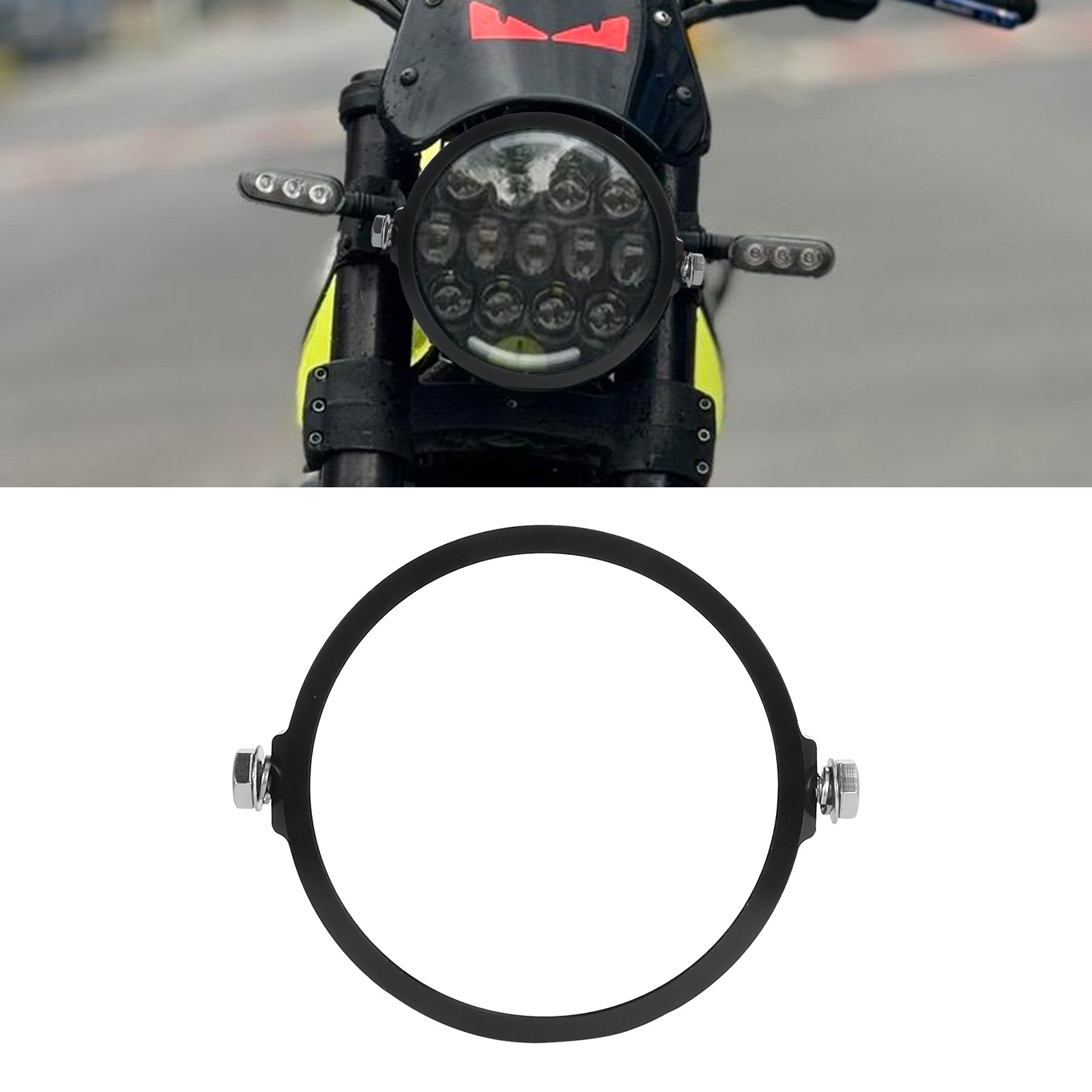 Modified Headlight Ring for Motorcycle 5.8inch 7inch Headlight Ring Harley Headlight Mounting Bracket Decorative Light Ring