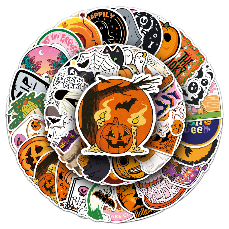 50枚ハロウィーン落書きクロスボーダー漫画祭りグッカード手帳装飾携帯ケーストランクシール防水|undefined