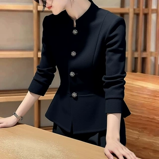 小香风高JI感黑色西装外套女2026春秋季新款韩系通勤百搭西服上衣