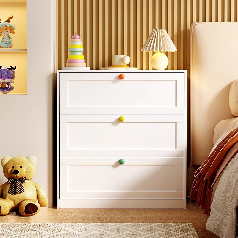 Cómoda de acero con cinco cajones para dormitorio, mueble de almacenamiento moderno y minimalista, estilo crema, de pie, sencillo, con cajones de varias capas, mueble de almacenamiento.