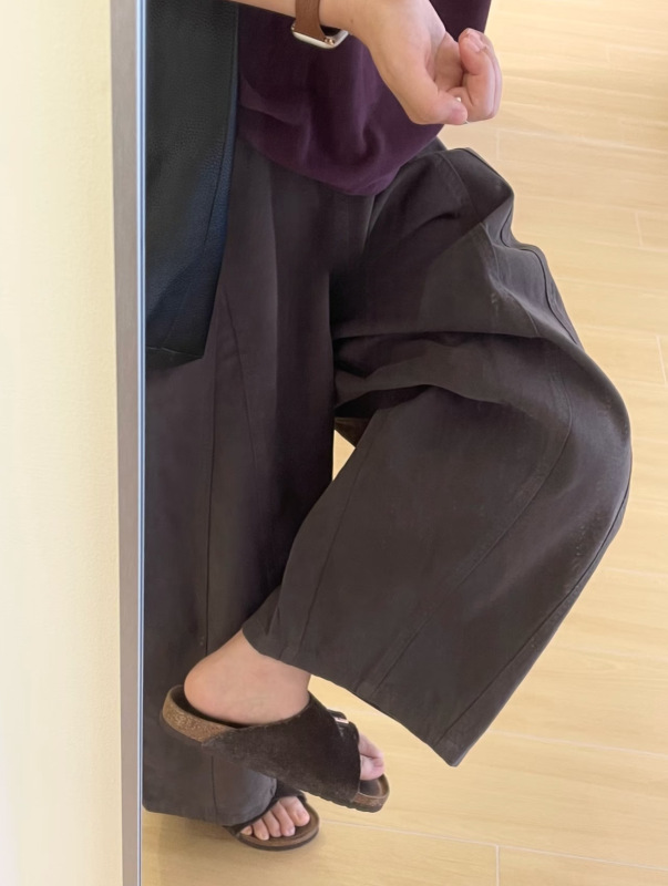 宽松垂感松紧腰阔腿裤女高腰显瘦遮胯裤子百搭休闲慵懒风气球裤|undefined
