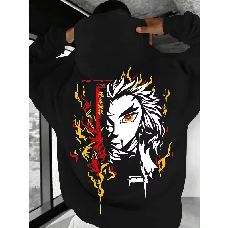 【Cross-Border European Size】New Demon Slayer National Team Printed Sweatshirt Unisex Sweatshirt Men's Top