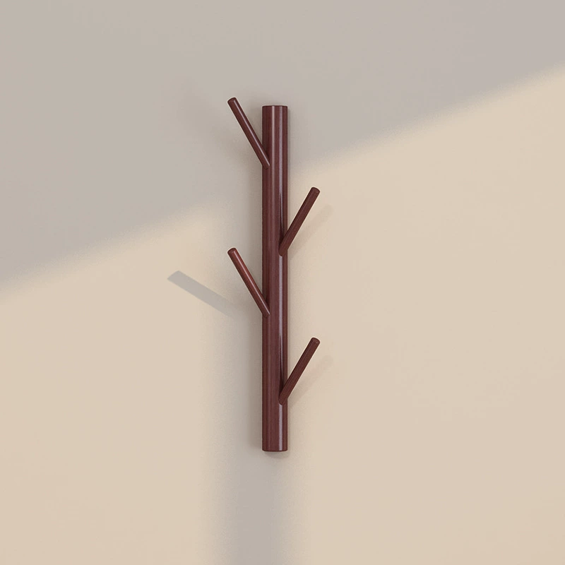 Настенная вешалка для одежды из массива дерева без сверления, крючок на дверь, простой дизайн для спальни и гостиной, установка без сверления.