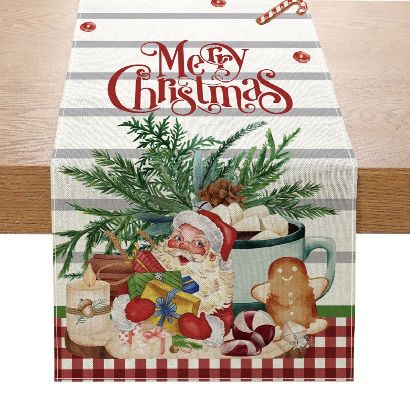 メーカーの現物はクリスマスのテーブルの旗の布の室内装飾の亜麻のテーブルの旗のアメリカ式のレストランのテーブルのテーブルクロスのテーブルのタオルを供給します。|undefined