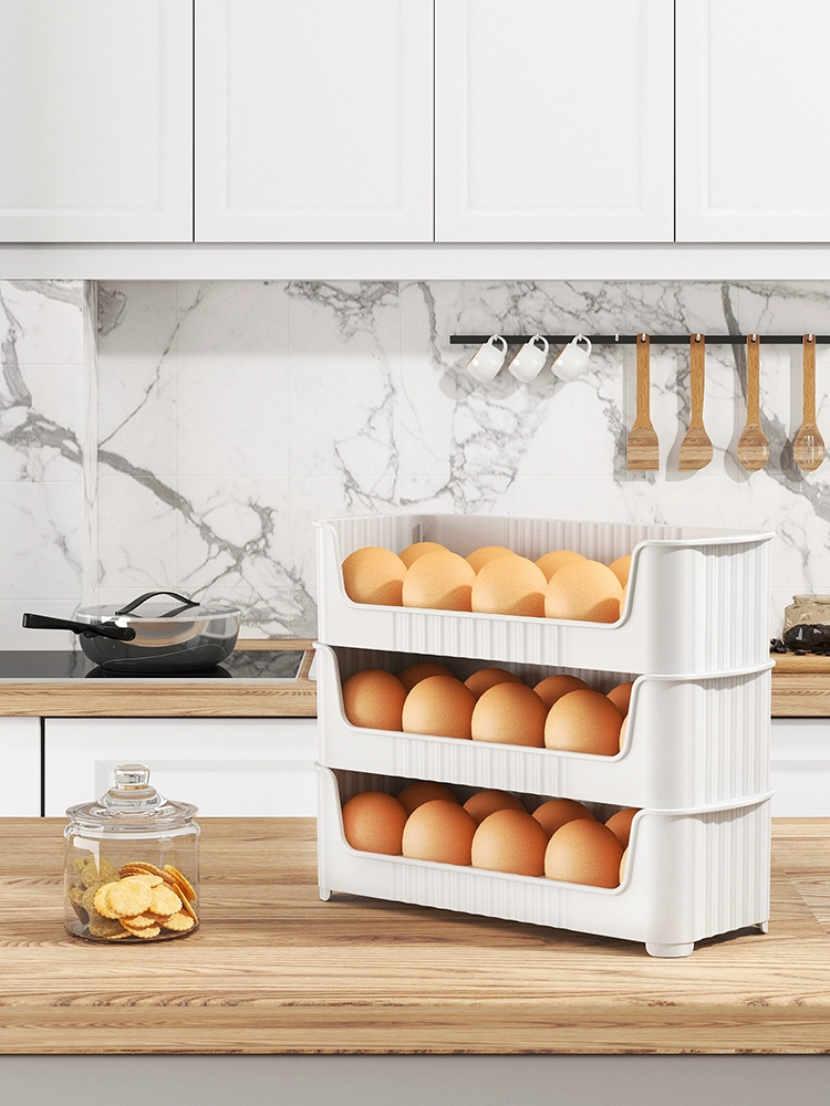 Egg storage box refrigerator side door storage rack can be superimposed kitchen dedicated egg tray preservation box egg box