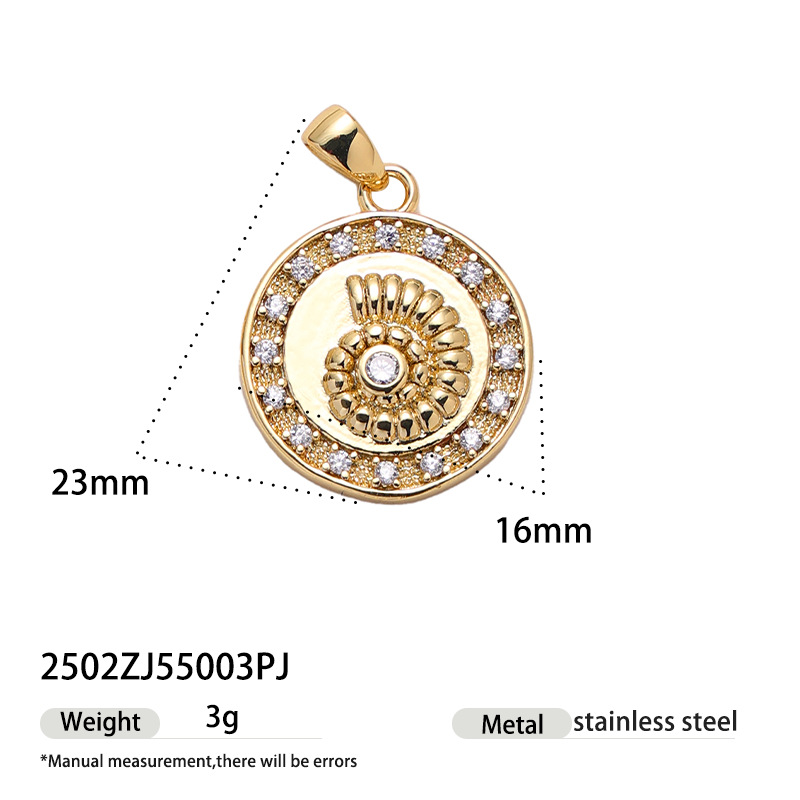 All Seasons Season Polished Finish 1 Piece 304 Stainless Steel PVD Coated Real Gold Plated Devil's Eye Palm Eye Polished Pendant DIY Jewelry Accessories