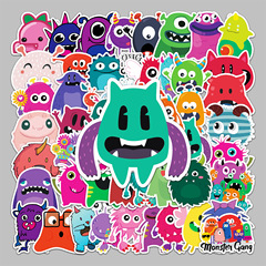 50張小怪獸創意防水塗鴉貼紙 行李箱滑板車電腦平板卡通裝飾貼紙