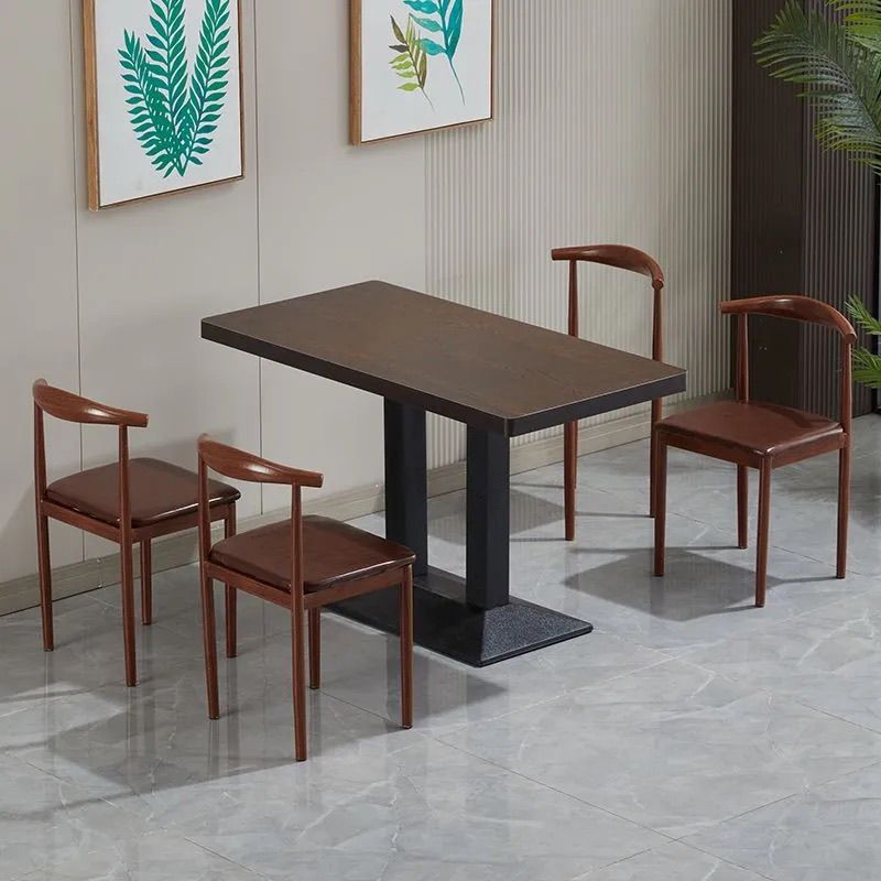 Fast Food Table and Chair Set Combination for Restaurants, Snack Bars, Catering, Commercial Tables, Milk Tea Shops, Slate Small Rectangular Tables