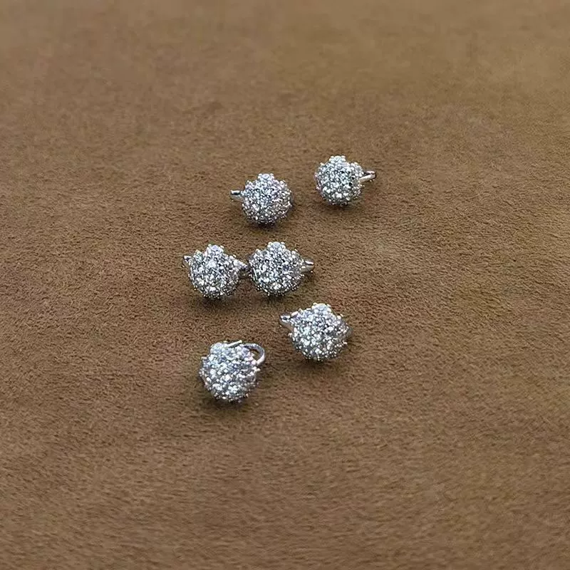 Universal earrings, silver 925 sample, diamond encrusted, high-quality style
