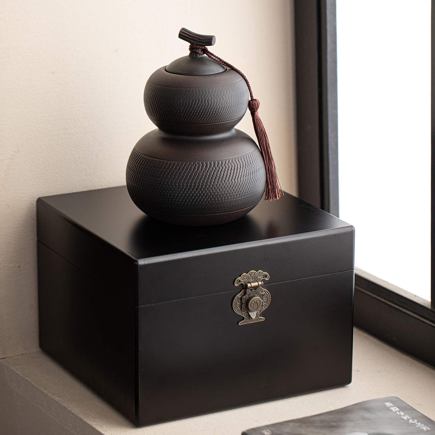 高端烤漆盒茶叶礼盒空盒复古紫陶茶叶罐包装盒空礼盒红茶普洱通用