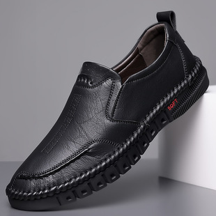 2025 New Business Casual Leather Shoes, Breathable Soft Sole Slip-On Leather Shoes, British Men's Low-Top Casual Men's Leather Shoes