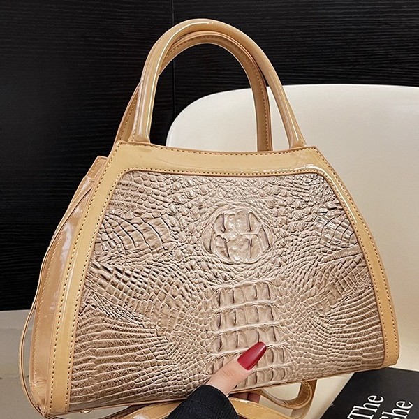 2023 Bolsos transfronterizos europeos y americanos Moda femenina Patrón de cocodrilo Bolsa de concha Bolso de madre de un solo hombro retro clásico Comercio exterior