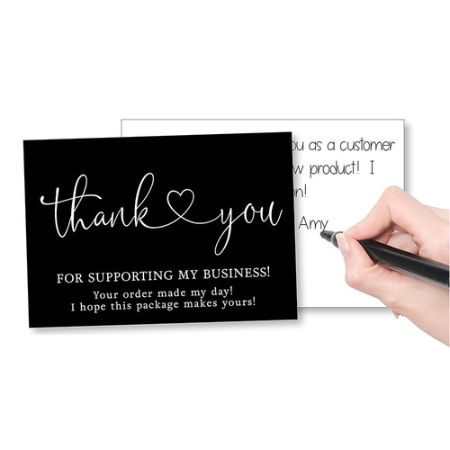 Cross-border wholesale black thank you gift card packaging in English